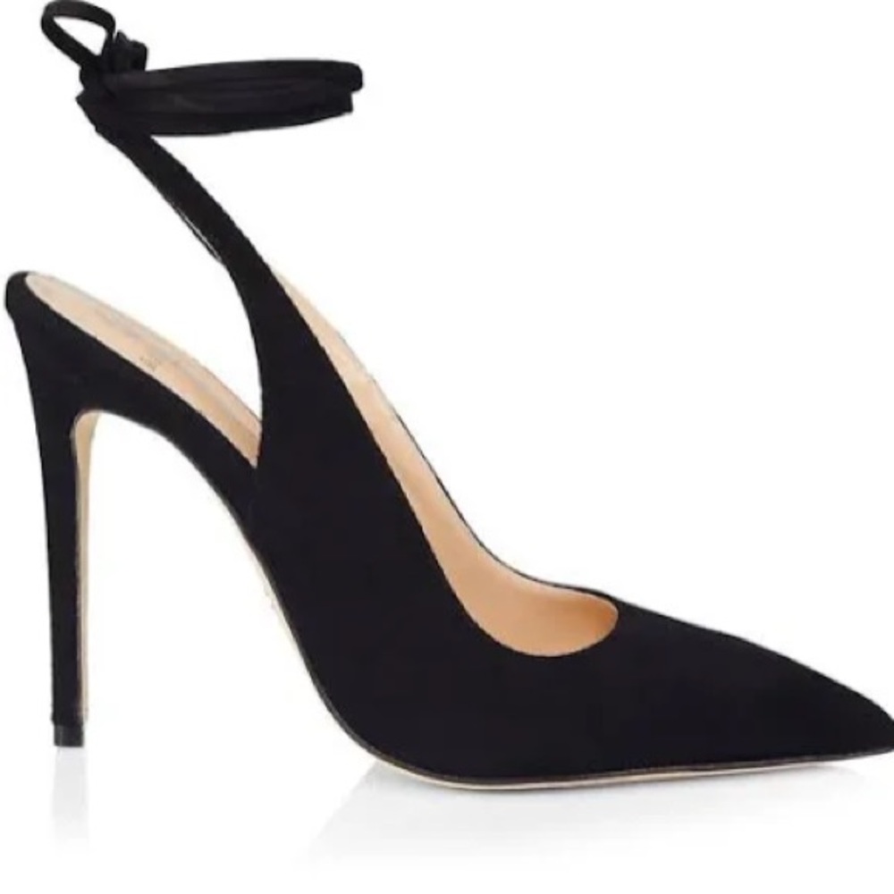 Brother Vellies Black Suede Strappy Pumps